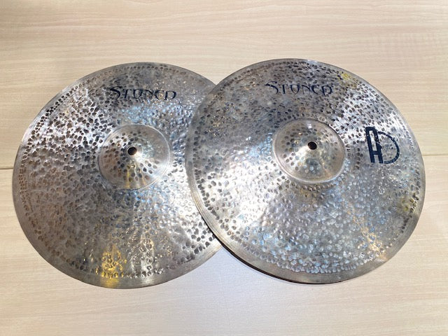 ロゴ欠け特価】 Agean Stoned 14”Hihats S-14HH ハイハットシンバル