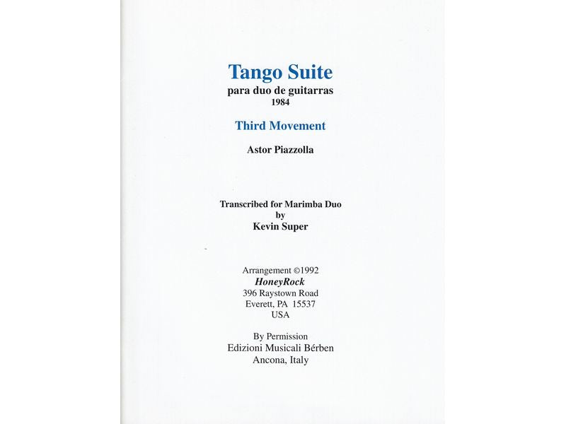 Tango Suite Third Movement / タンゴ組曲3 [2Mar.]