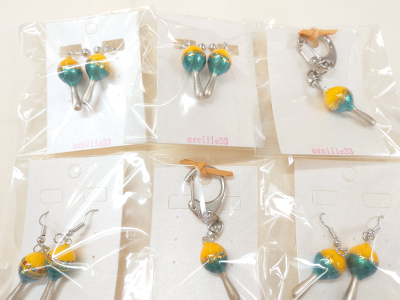 oreille33 handmade maraca earrings & pierced earrings