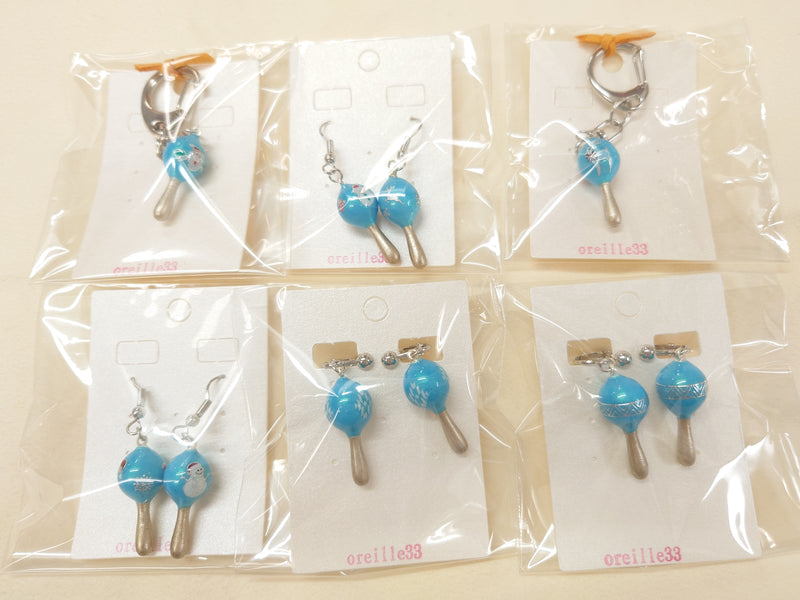 oreille33 handmade maraca earrings & pierced earrings