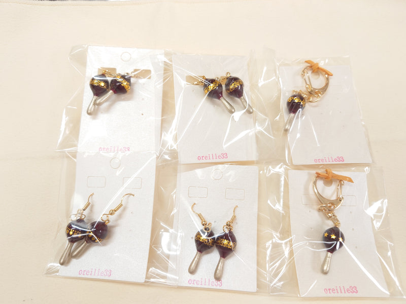 oreille33 handmade maraca earrings & pierced earrings