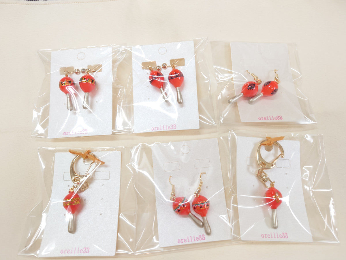 oreille33 handmade マラカス型キーホルダー