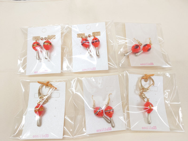 oreille33 handmade maraca earrings & pierced earrings