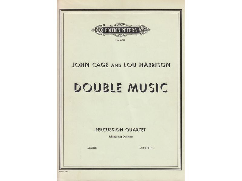 Double Music for Percussion Quartet (Score)