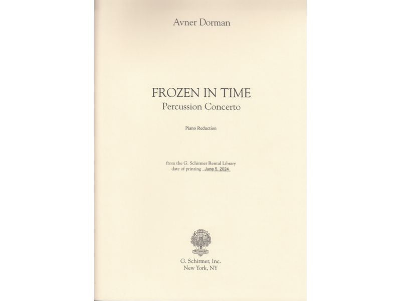 FROZEN in Time Percussion Concerto (Piano Reduction Score)