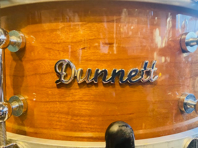 USED DUNNETT 14”×5.5” Cherry Wood 1Ply Snare Drum