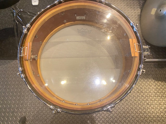 USED DUNNETT 14”×5.5” Cherry Wood 1Ply Snare Drum