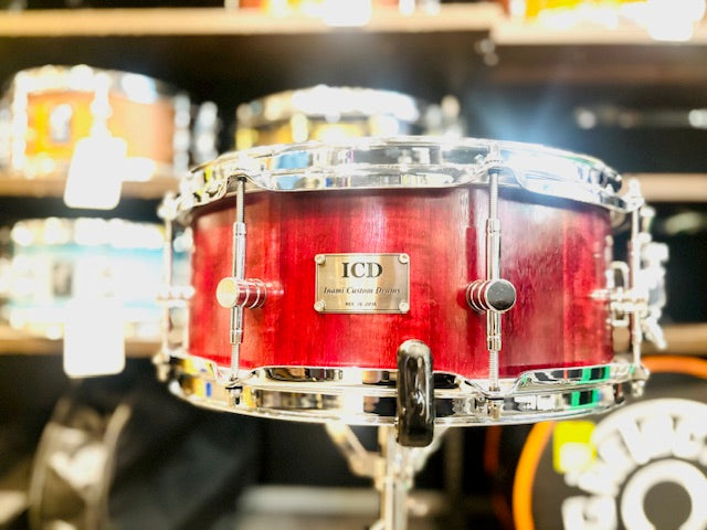 INAMI CUSTOM DRUMS Purple Heart Stave Snare Drum