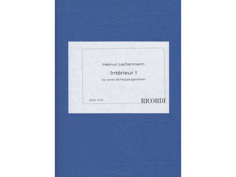 Interieur I fur Einen Schlagzeugsolisten / アンテリユール 1