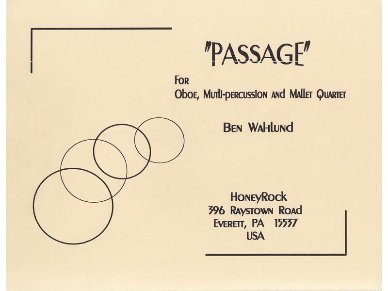 Passage for Oboe, Multi Percussion and Mallet Quartet