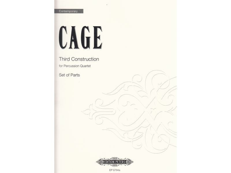 Third Construction for Percussion Quartet (Set of Parts) / サード・コンストラクション (パート譜セット)