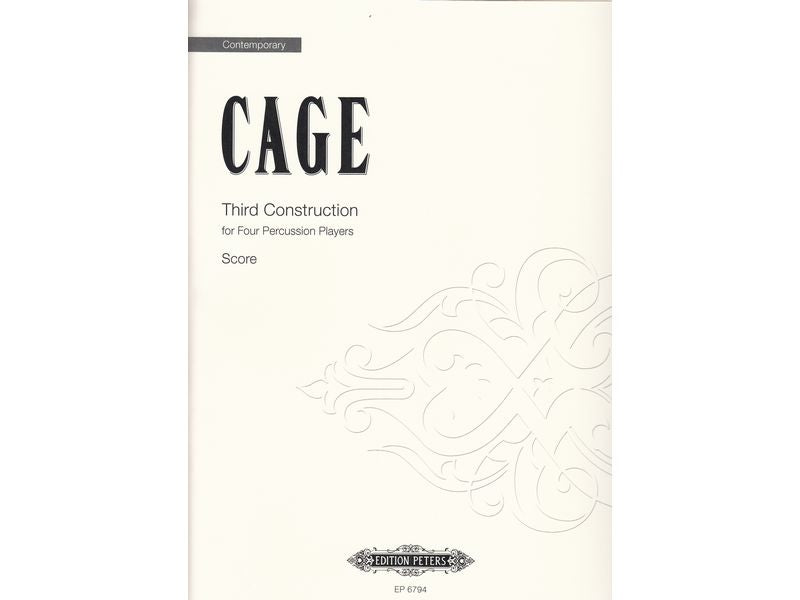 Third Construction for Four Percussion Players / サード・コンストラクション (SCORE)