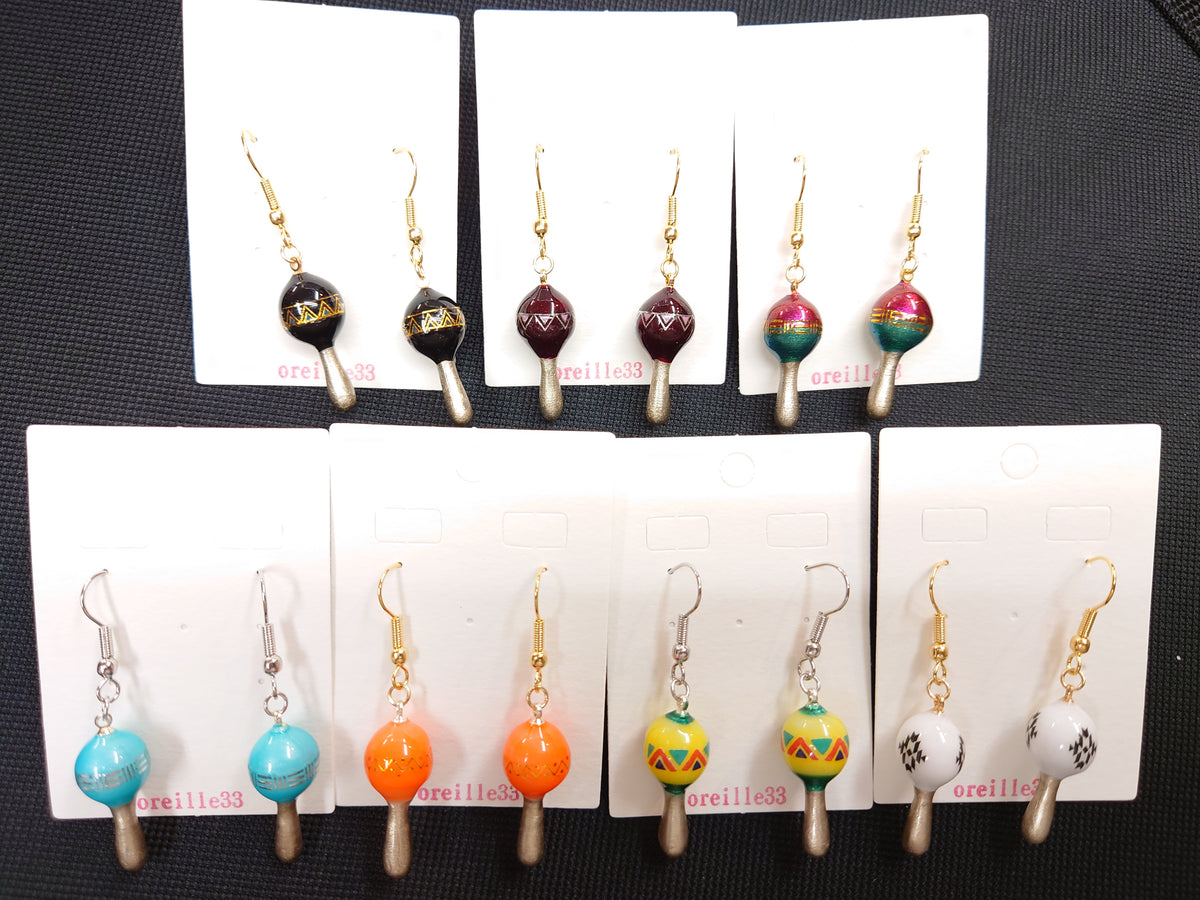 oreille33 handmade マラカス型イヤリング＆ピアス