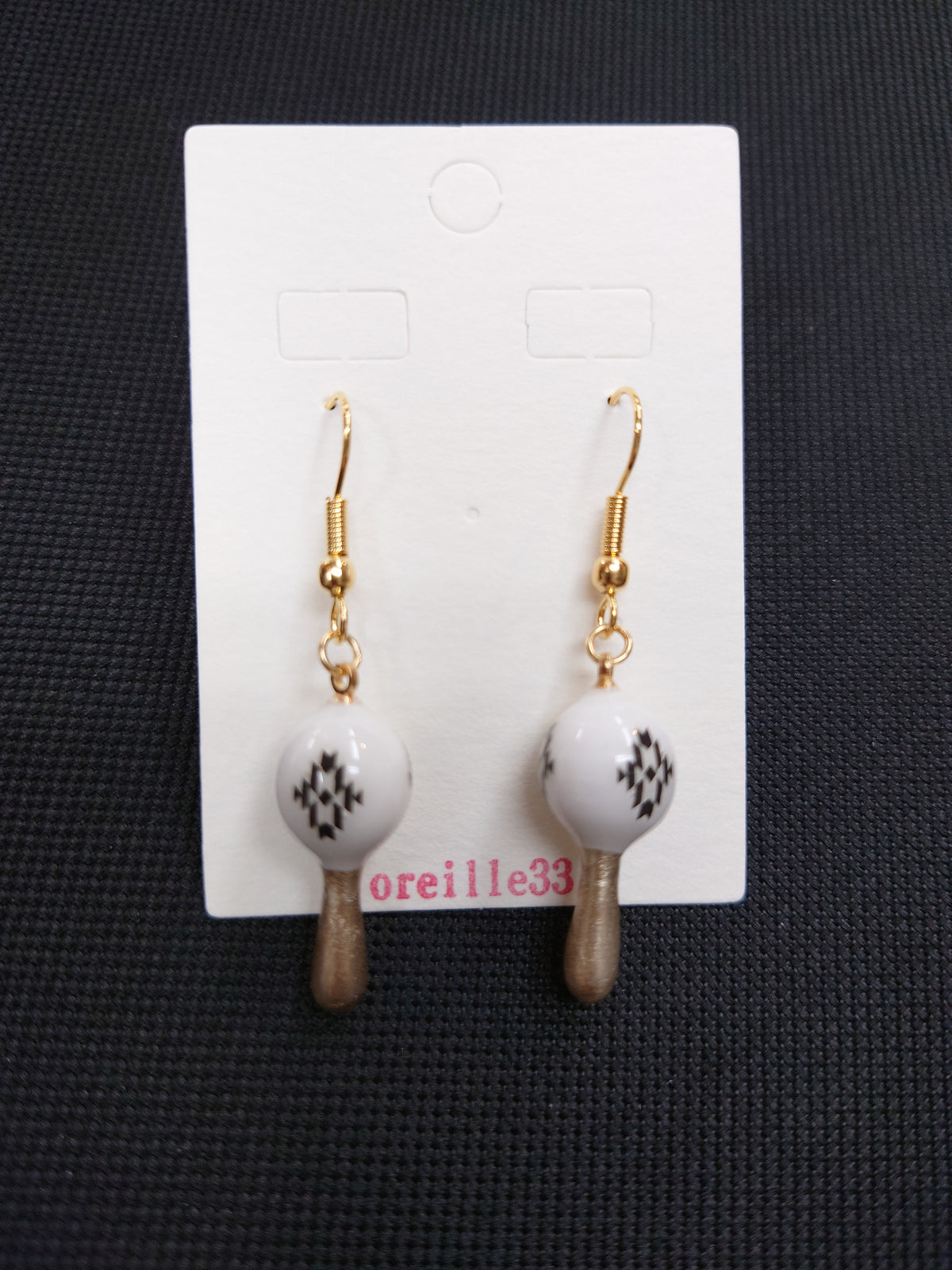 oreille33 handmade マラカス型イヤリング＆ピアス