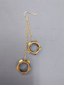 oreille33 handmade タンバリン型イヤリング＆ピアス 2連スタイル（1個販売）