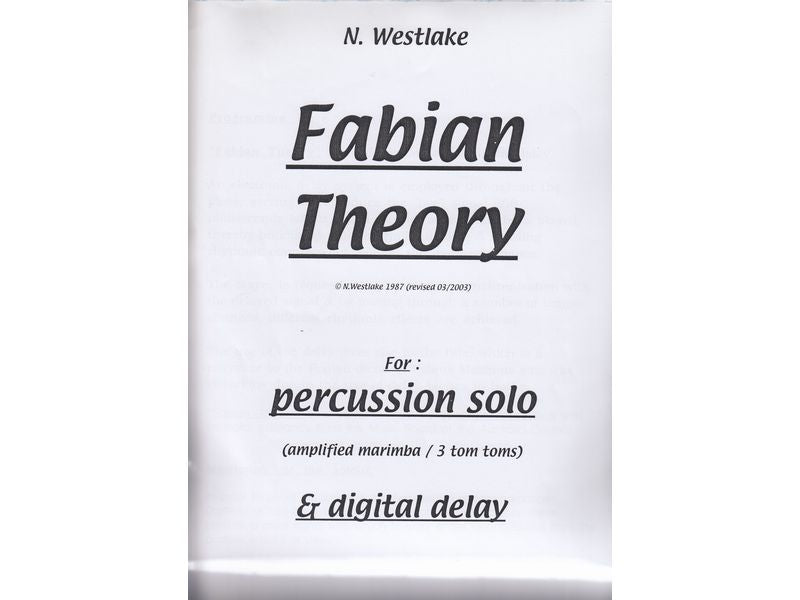 Fabian Theory for Percussion Solo / ファビアン・セオリー