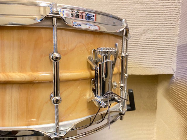 M Drummus KURINUKI series cypress "Hinoki" snare drum with ribs KR-1465H