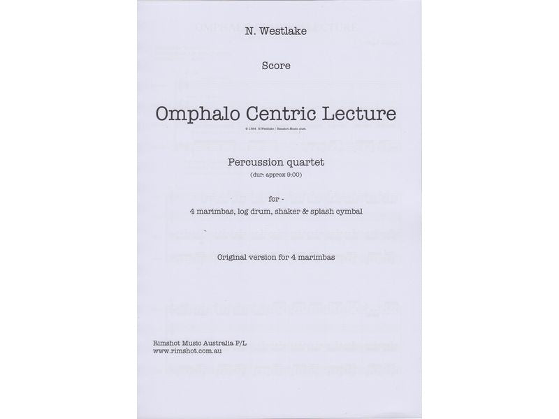 Omphalo Centric Lecture (マリンバ4台版) Scoreのみ