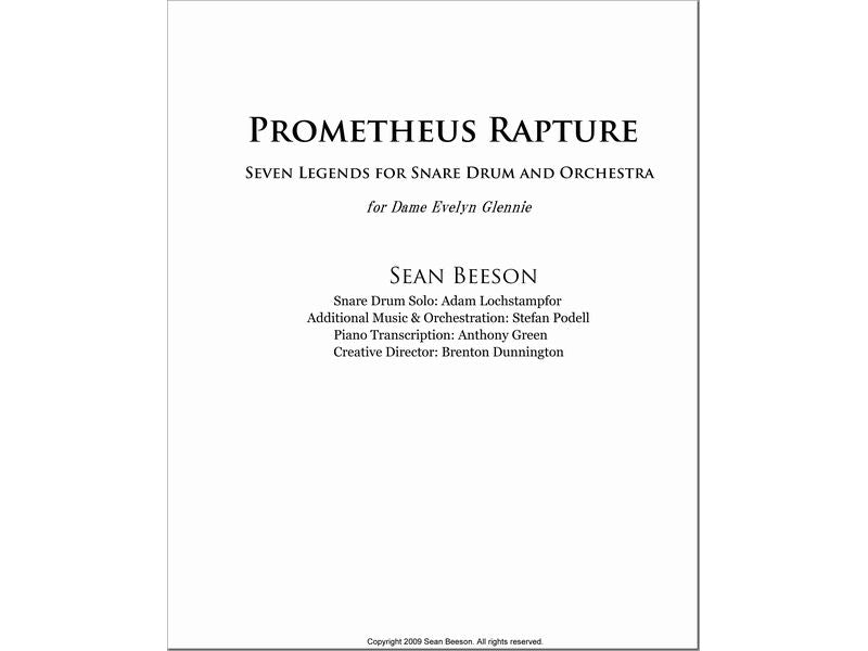 Prometheus Rapture-Seven Legends for Snare Drum and Orchestra- (Piano Red.)