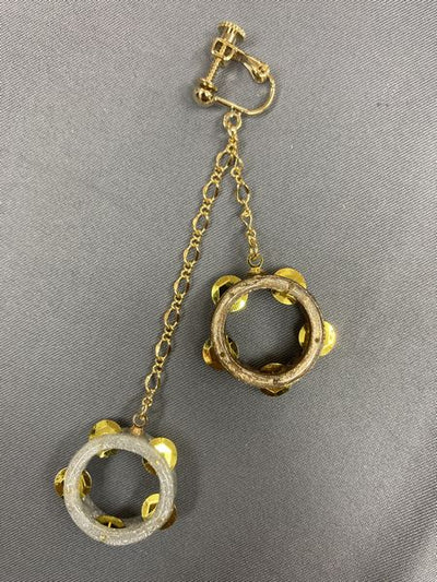 oreille33 handmade タンバリン型イヤリング＆ピアス 2連スタイル（1個