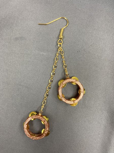 oreille33 handmade タンバリン型イヤリング＆ピアス 2連スタイル（1個