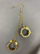 oreille33 handmade タンバリン型イヤリング＆ピアス 2連スタイル（1個販売）