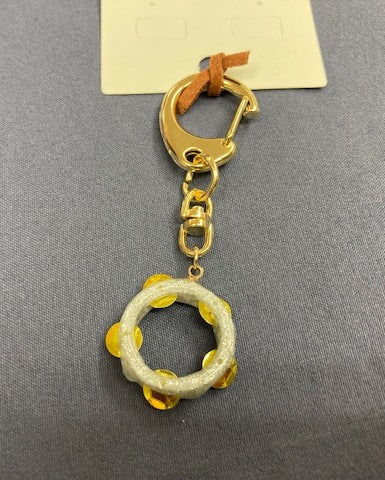 oreille33 handmade tambourine type key chain