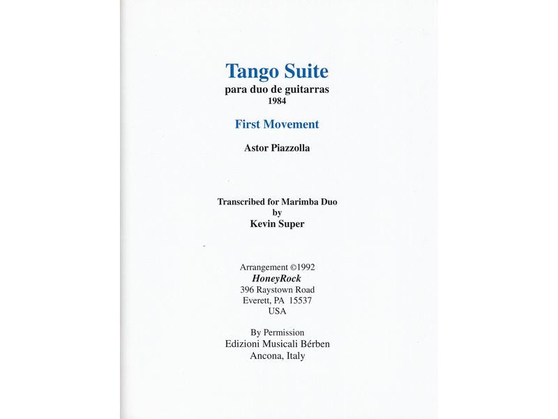 Tango Suite First Movement / タンゴ組曲1 [2Mar.]