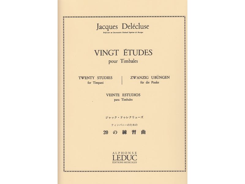 VINGT ETUDES pour Timbales / ティンパニーのための20の練習曲